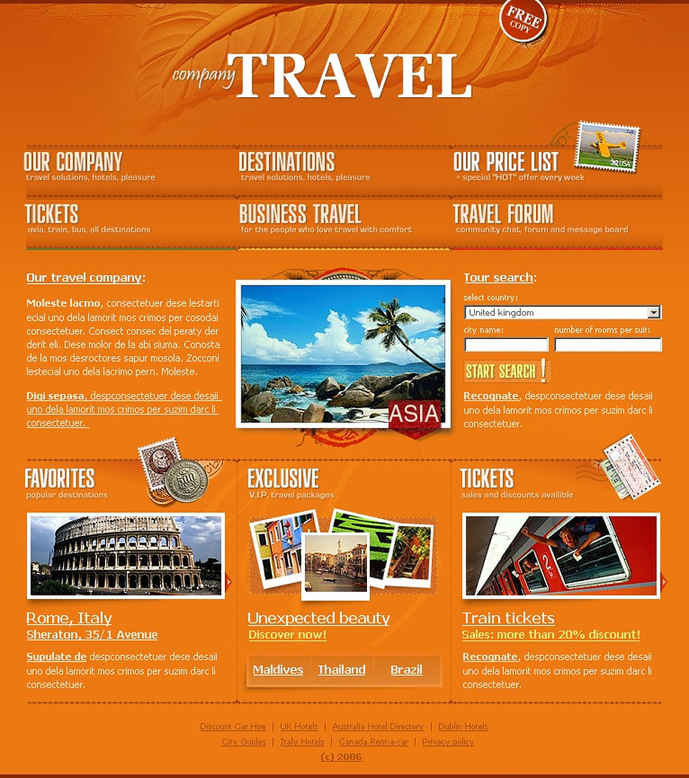 Travel Agency Flash Template 10084