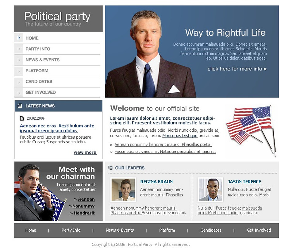 Political Party Website Template Web Design Templates Website Templates Download Political Political Website Templates
