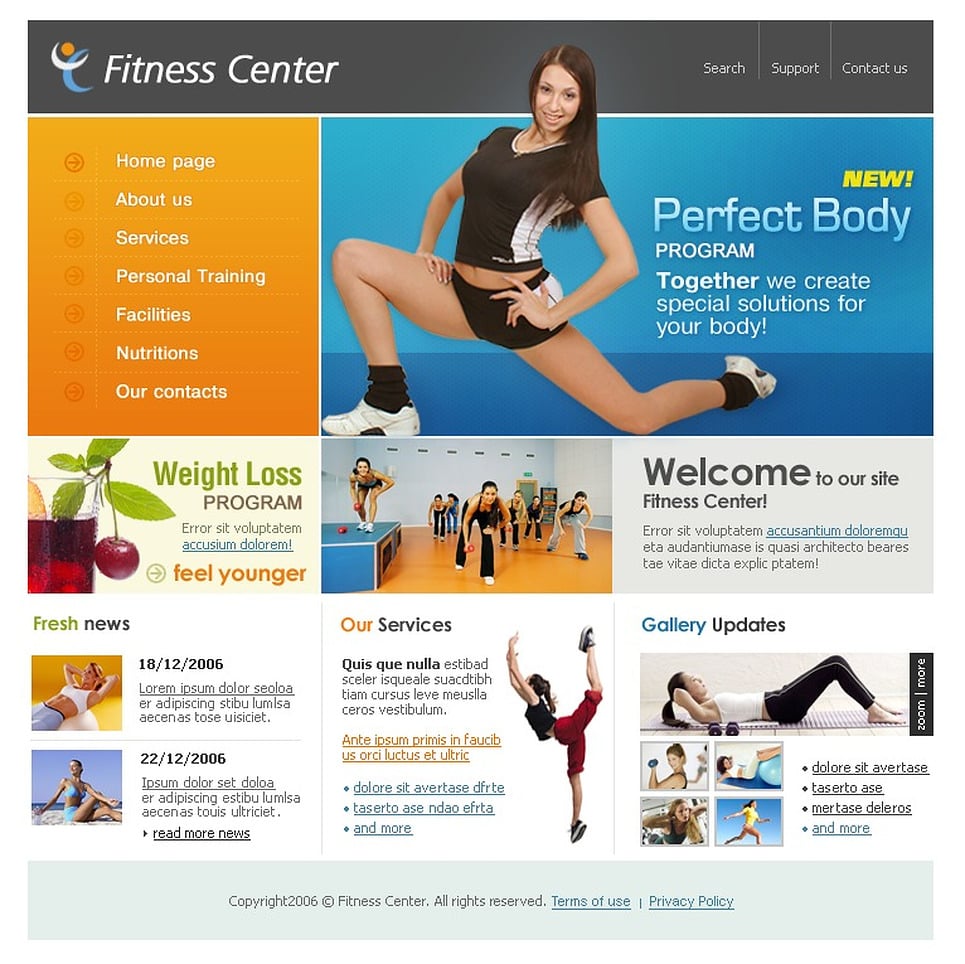 Fitness Website Template 10400