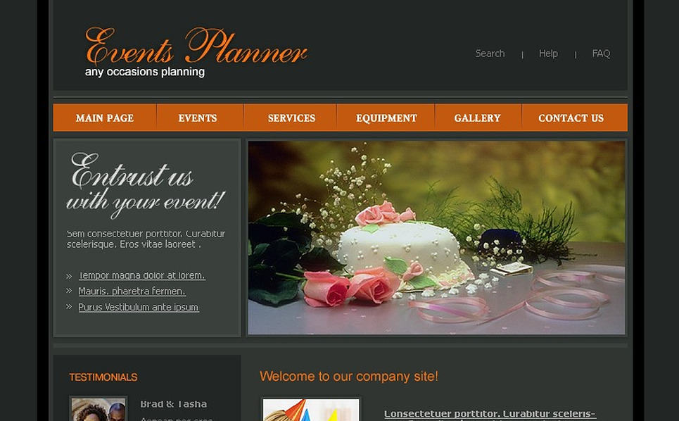 Event Planner Website Template #10463