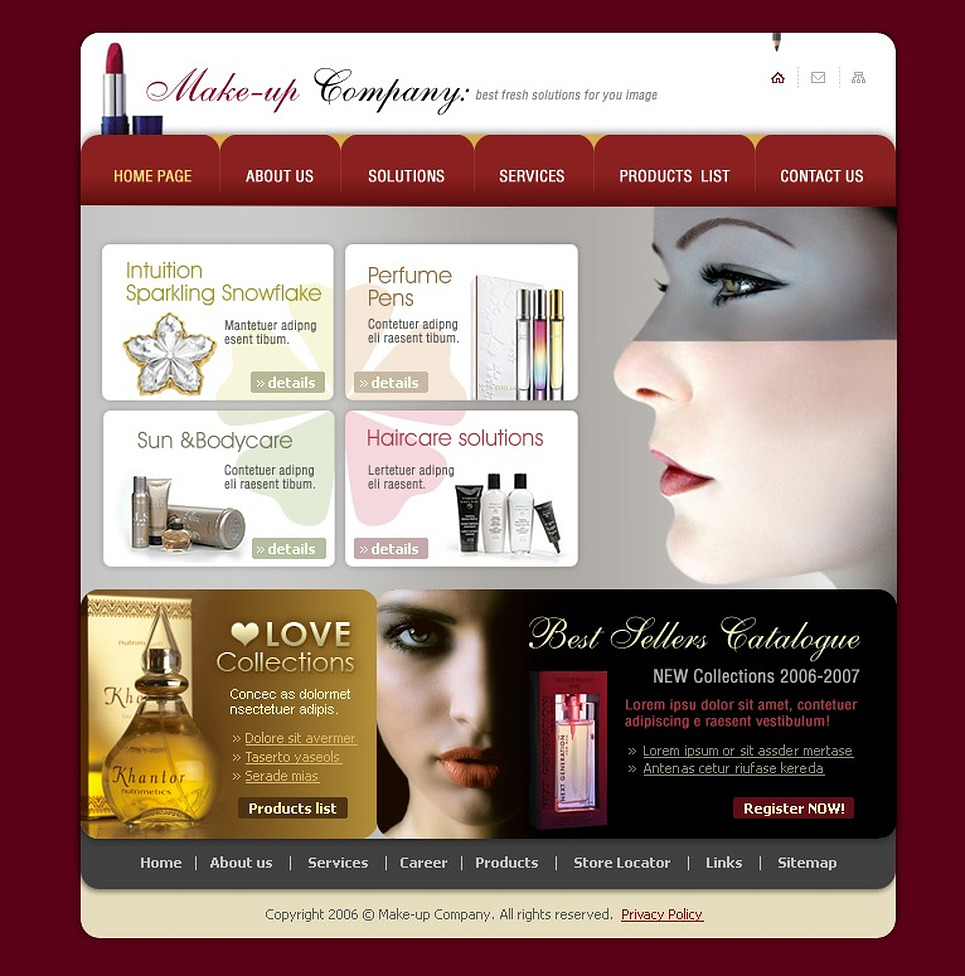 Cosmetics Store Website Template Web Design Templates Website Templates Download Cosmetics Cosmetic Website Templates