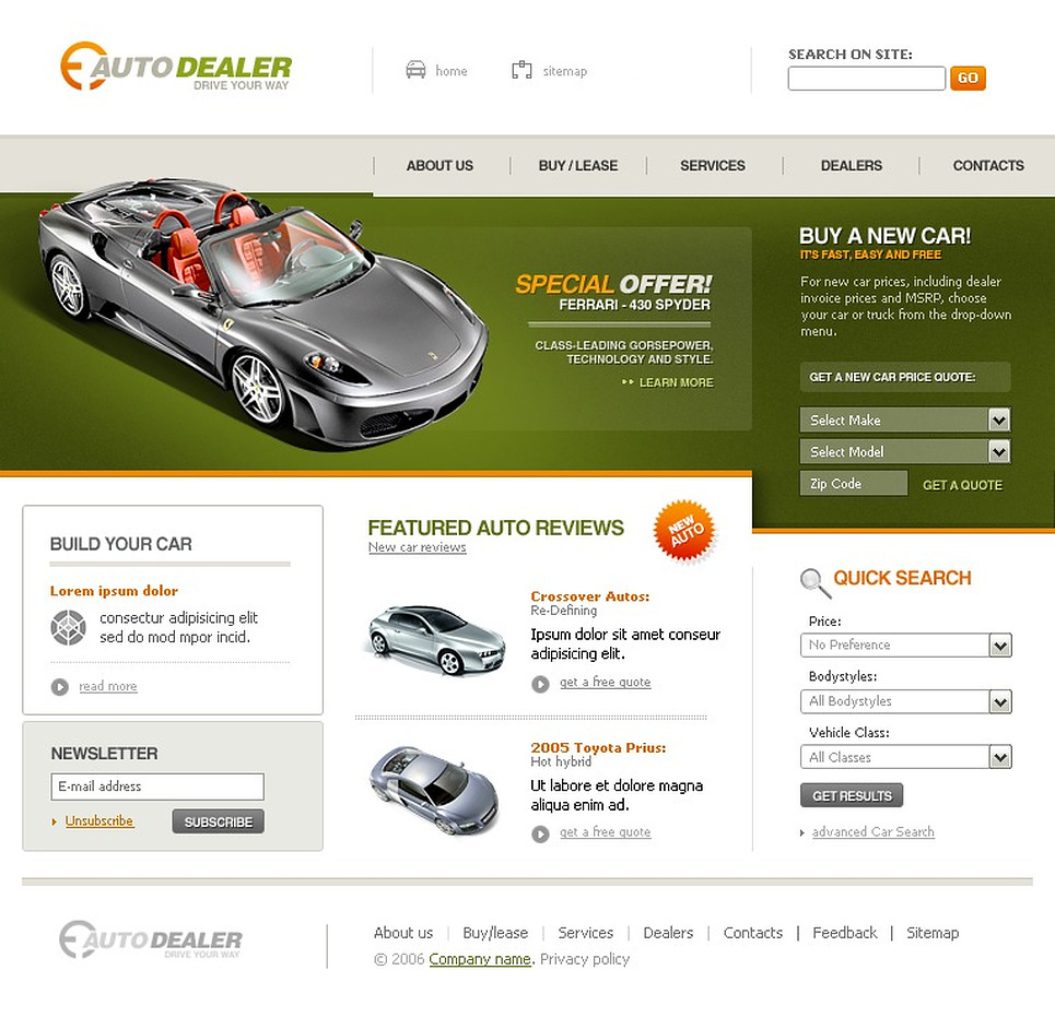 Car Dealer Website Template #10768