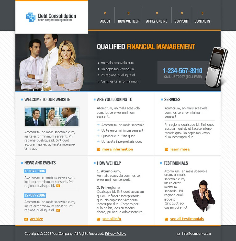Financial Company Website Templates