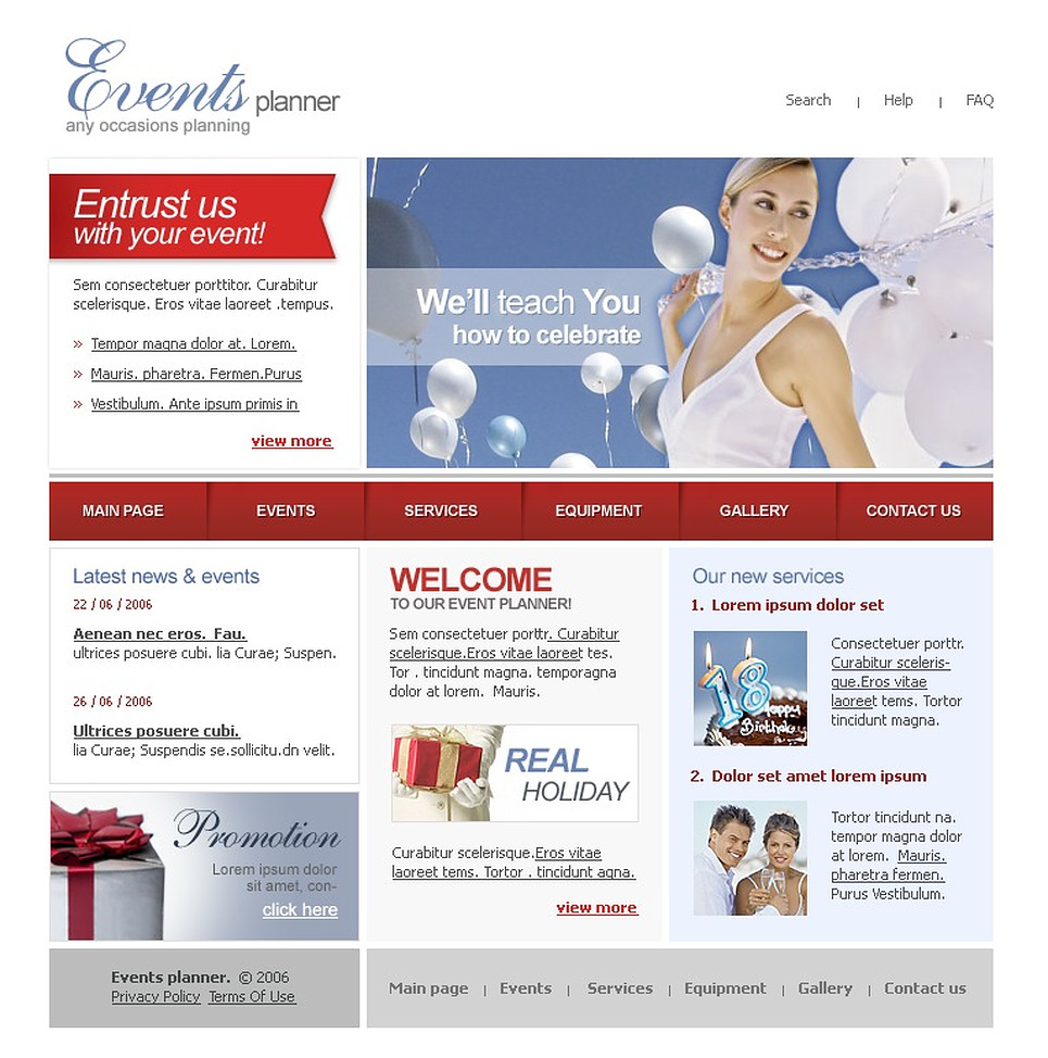 Event Planner Website Template 11726