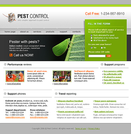 Pest Control Website Template #11774