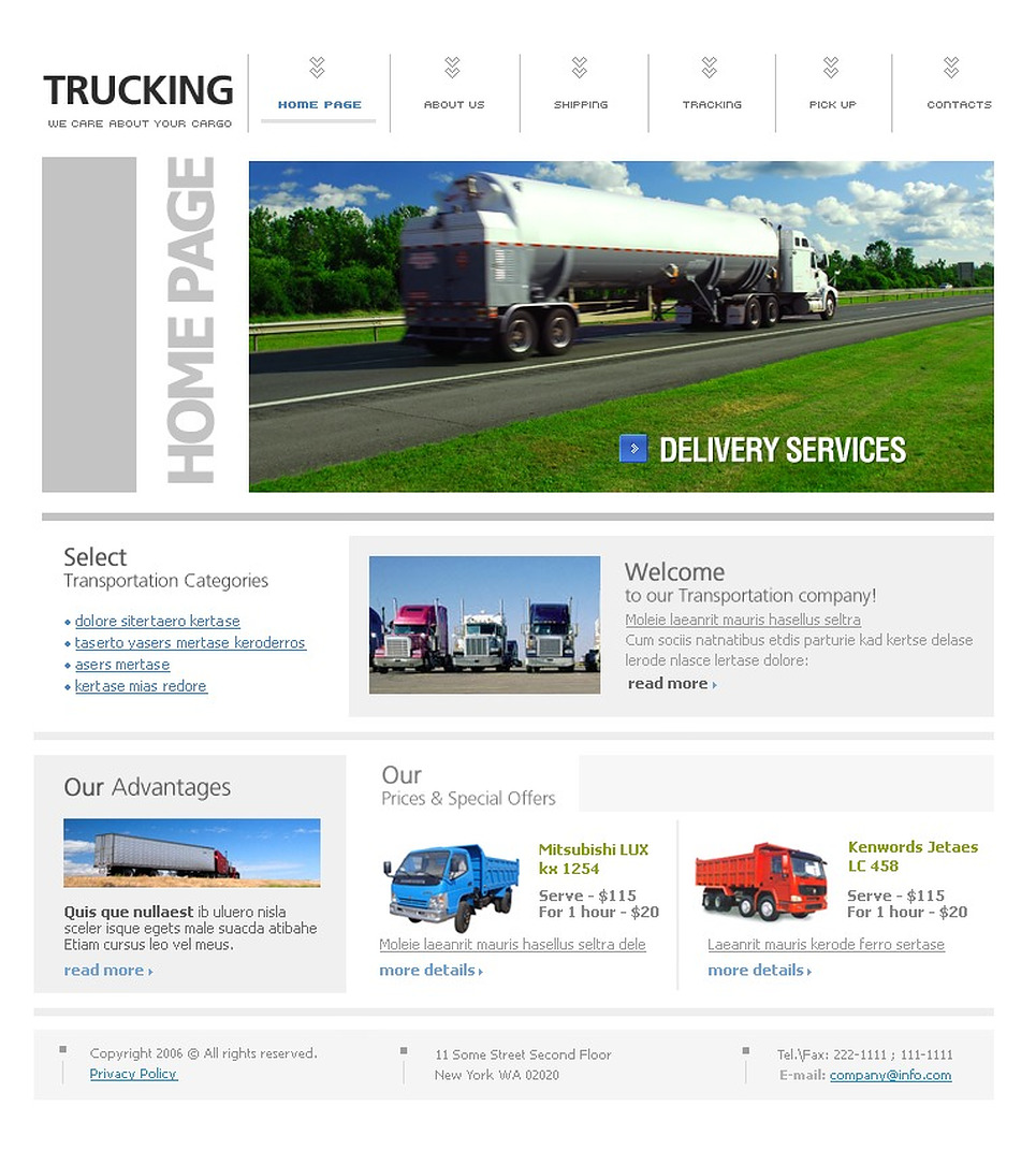 Trucking Website Template #12482