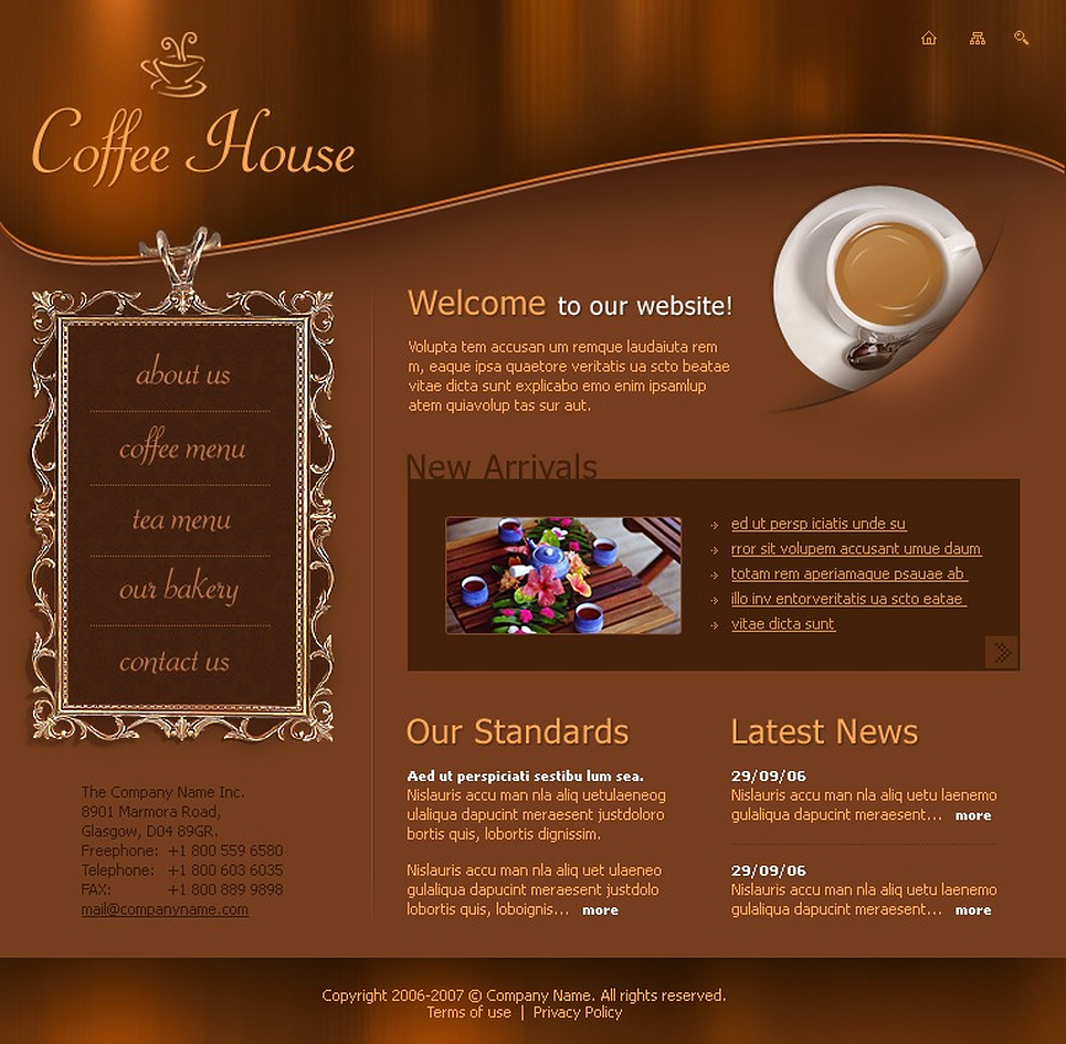 Coffee Shop Flash Template Web Design Templates Website Templates Download Coffee Shop Flash Coffee Shop Website Template Free