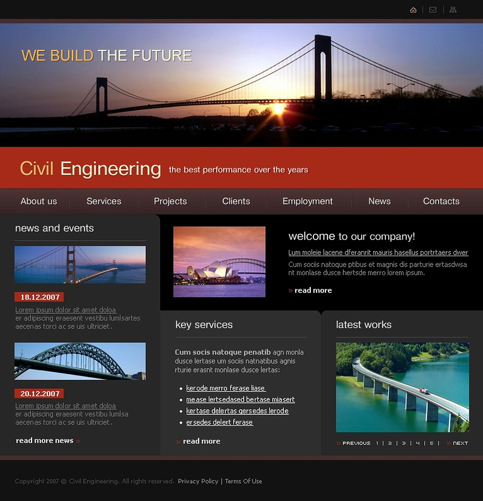 Civil Engineering Website Template Web Design Templates Website