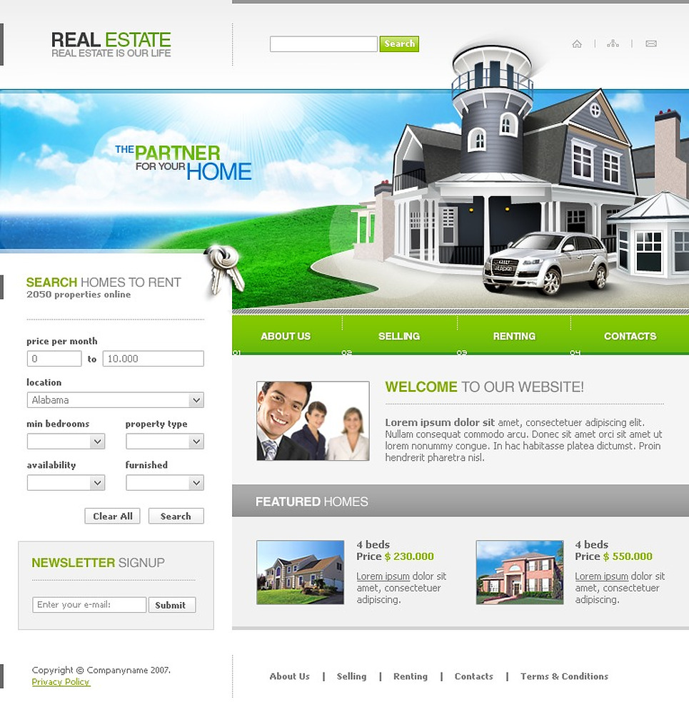 Real Estate Agency Website Template #13491