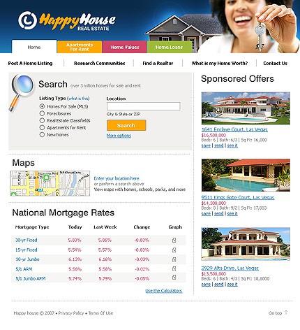 Real Estate Website Templates on Website Templates   Template  13642   Real Estate Agency Services
