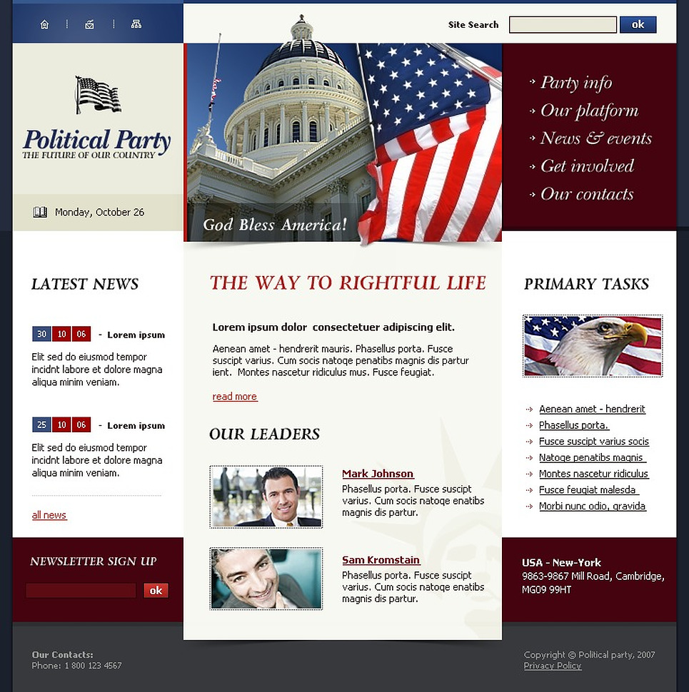 Political Party Website Template Web Design Templates Website Templates Download Political Political Website Templates