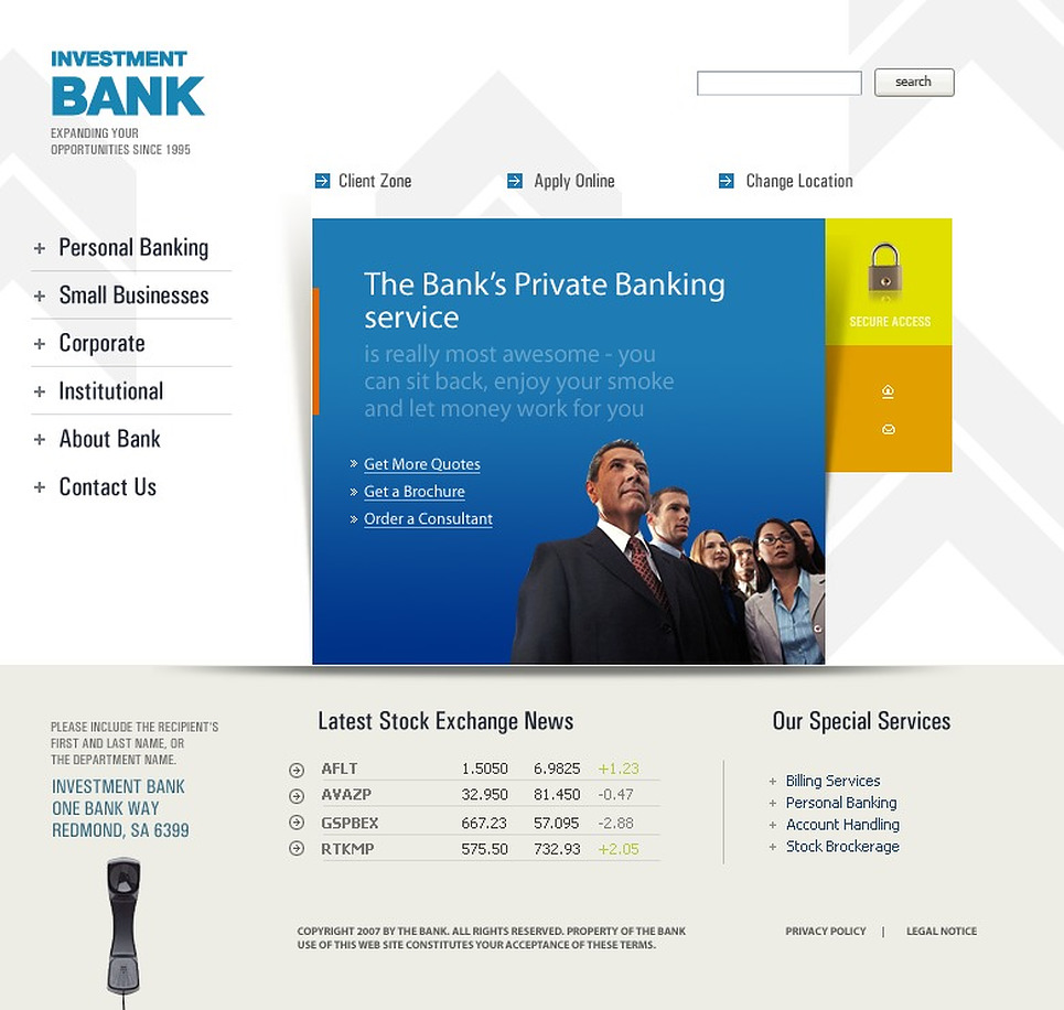 Bank Website Template 13853