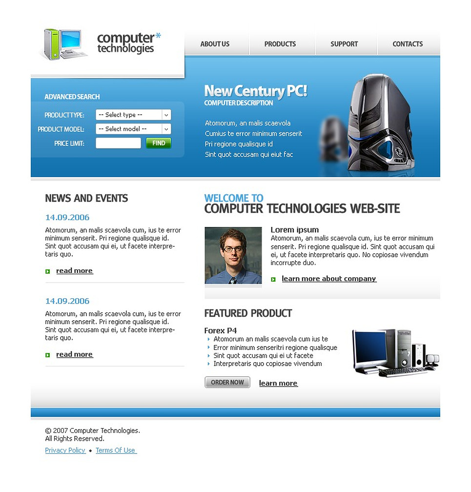 Computers Website Template Web Design Templates Website Templates Download Computers Website Computer Website Design Templates