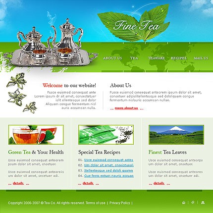 Заказ создания сайта или интернет магазина на тему Еда и напитки, St. Patrick Green Templates, на основании шаблона №14296. 