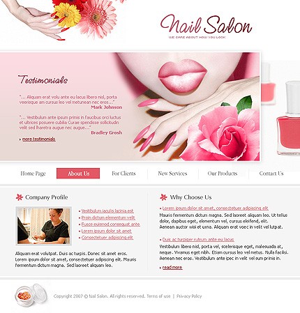 Nail Salon Website Template #14582