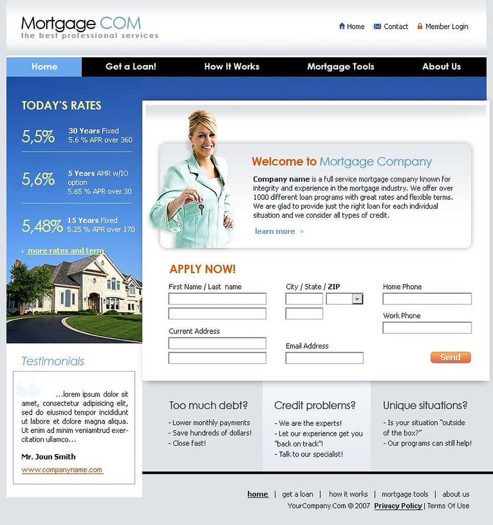 Mortgage Website Template Web Design Templates Website Templates Download Mortgage Website Mortgage Web Template