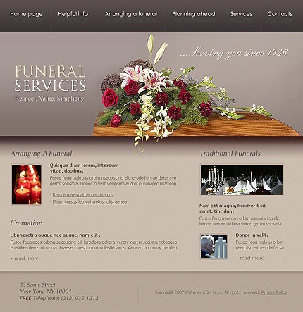 Funeral Services Website Template #15305