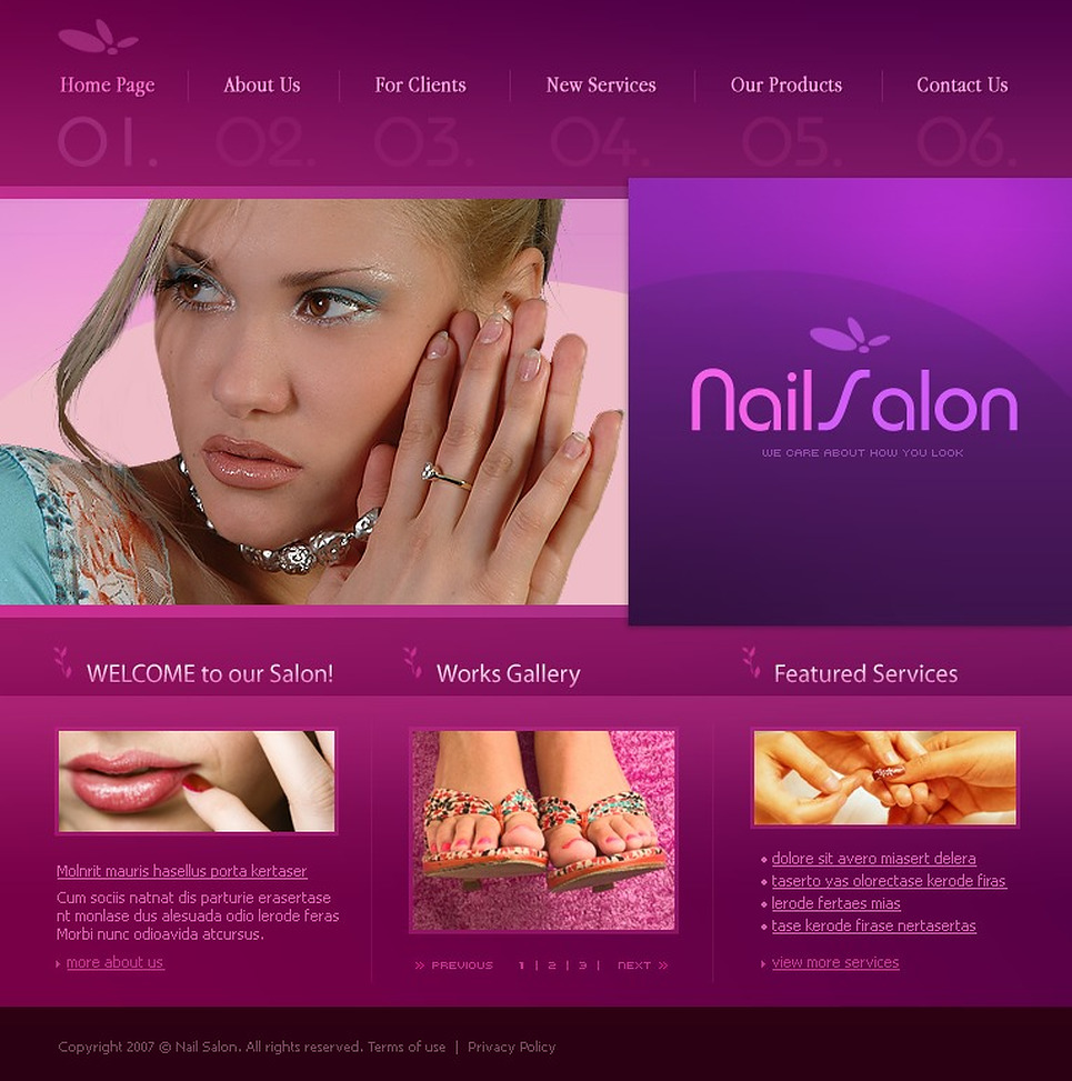 Nail Salon Website Template 15527