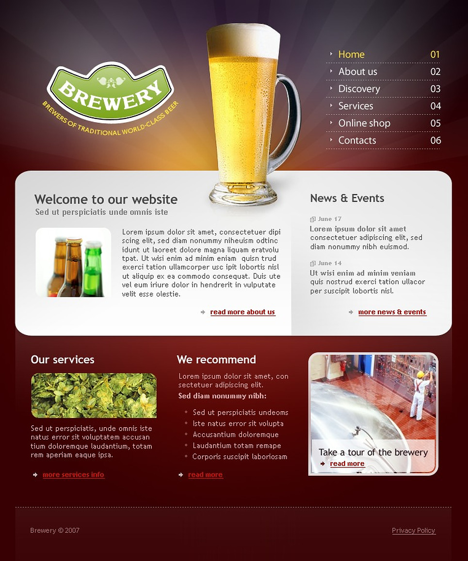 Brewery site Template 16583