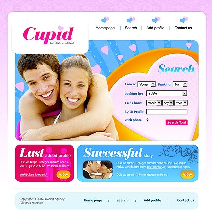 Website Templates - Template #16694 : cupid dating agency wedding