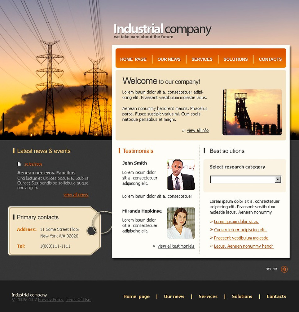 Industrial Site Template Web