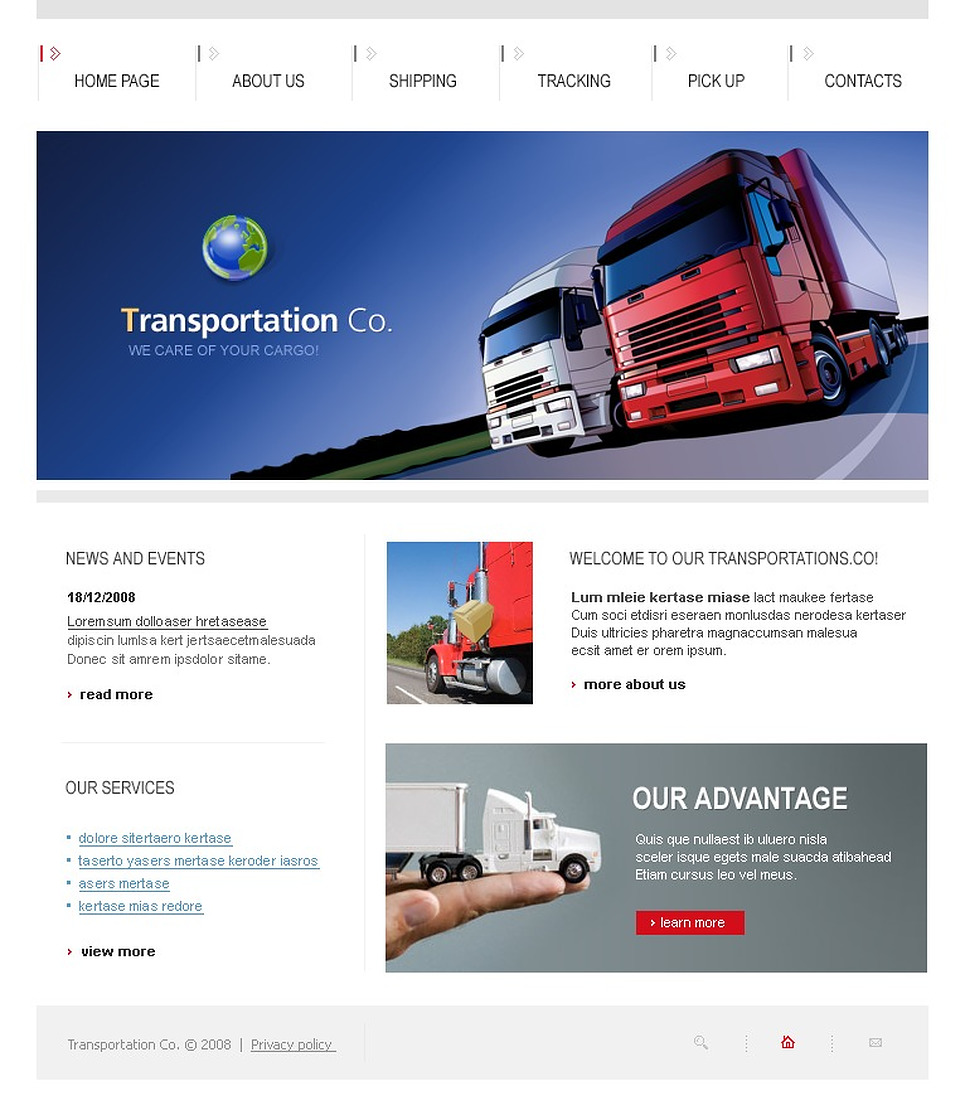 Trucking Website Template #17402