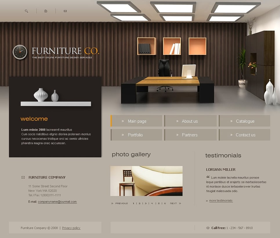 Furniture Website Template 17490