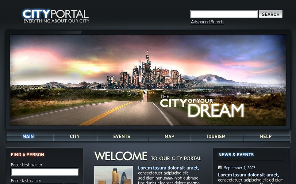 City Portal Website Template 17755