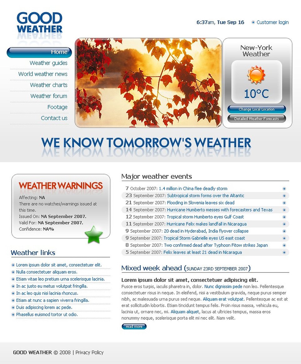 Norwegian Weather Forecast Website