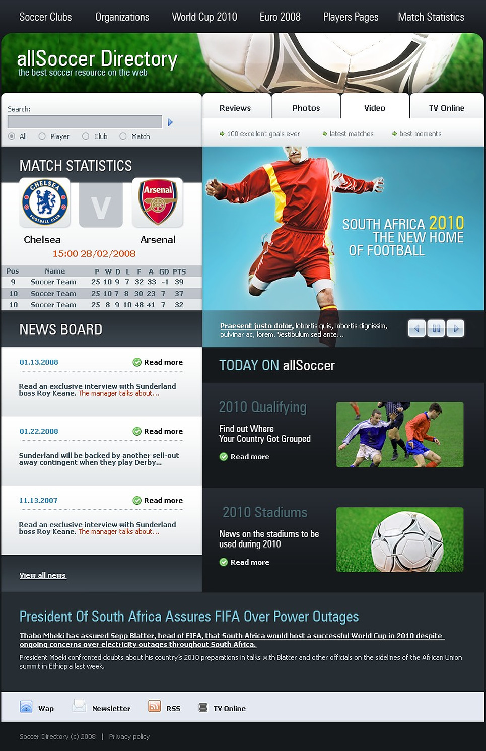 Free Website Template Sports