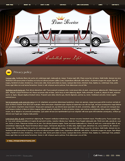 Limousine Services Website Template #19249