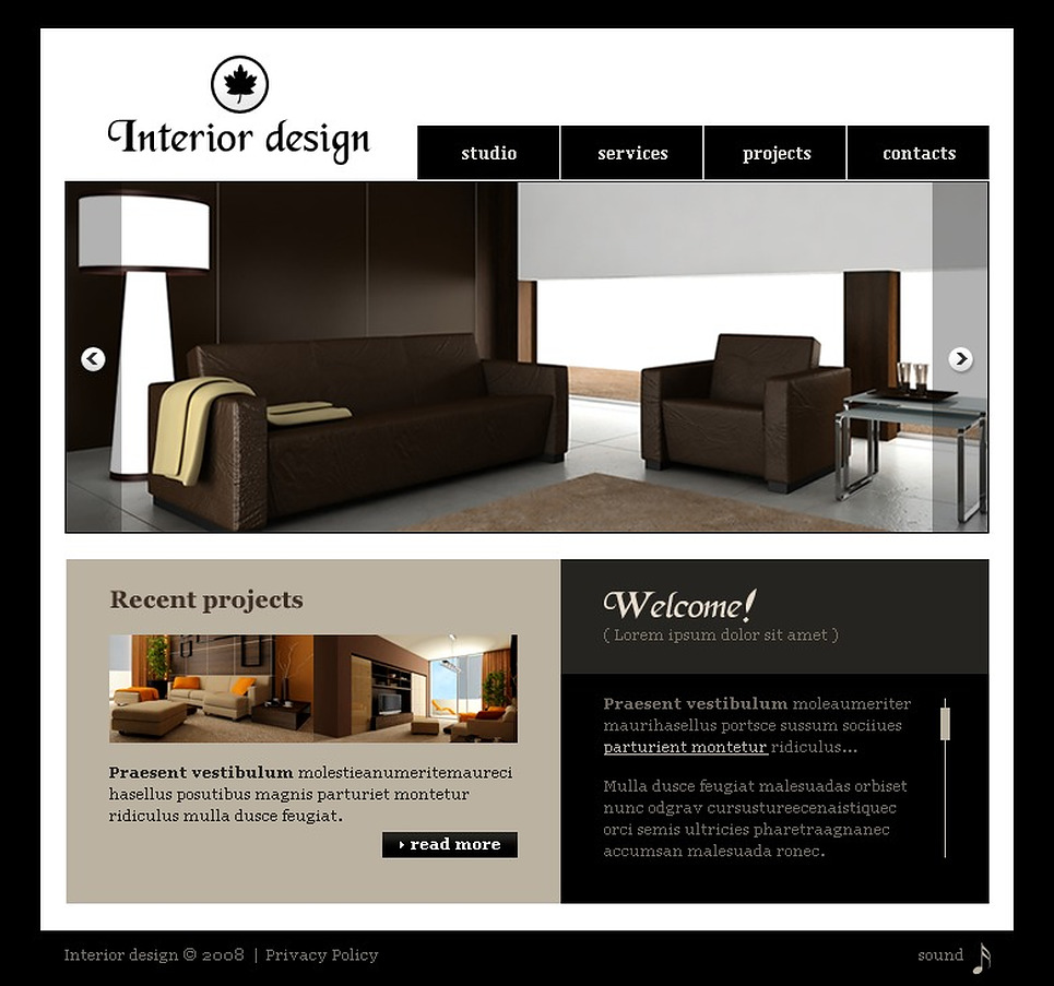 Interior design company profile sample template