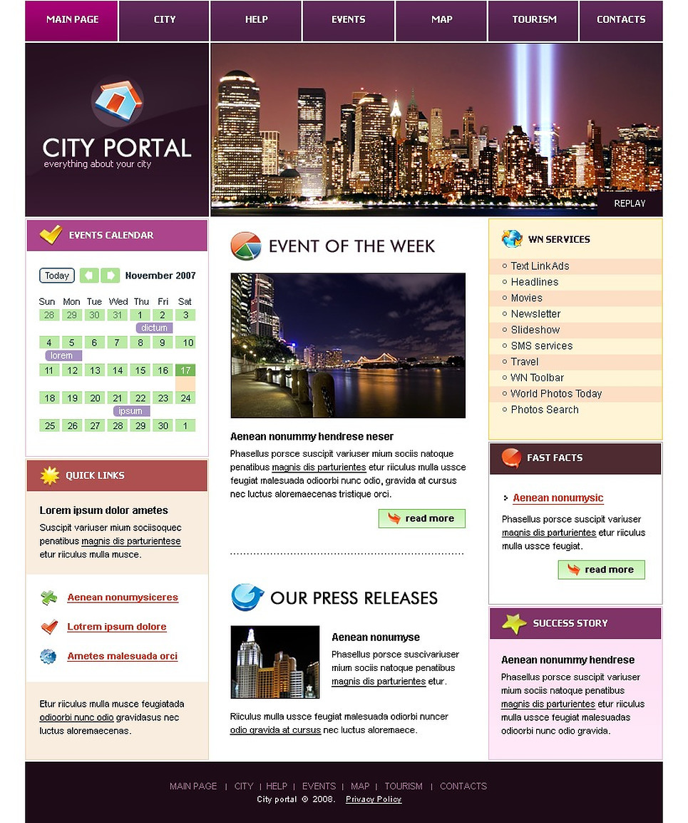 City Portal Website Template 20069