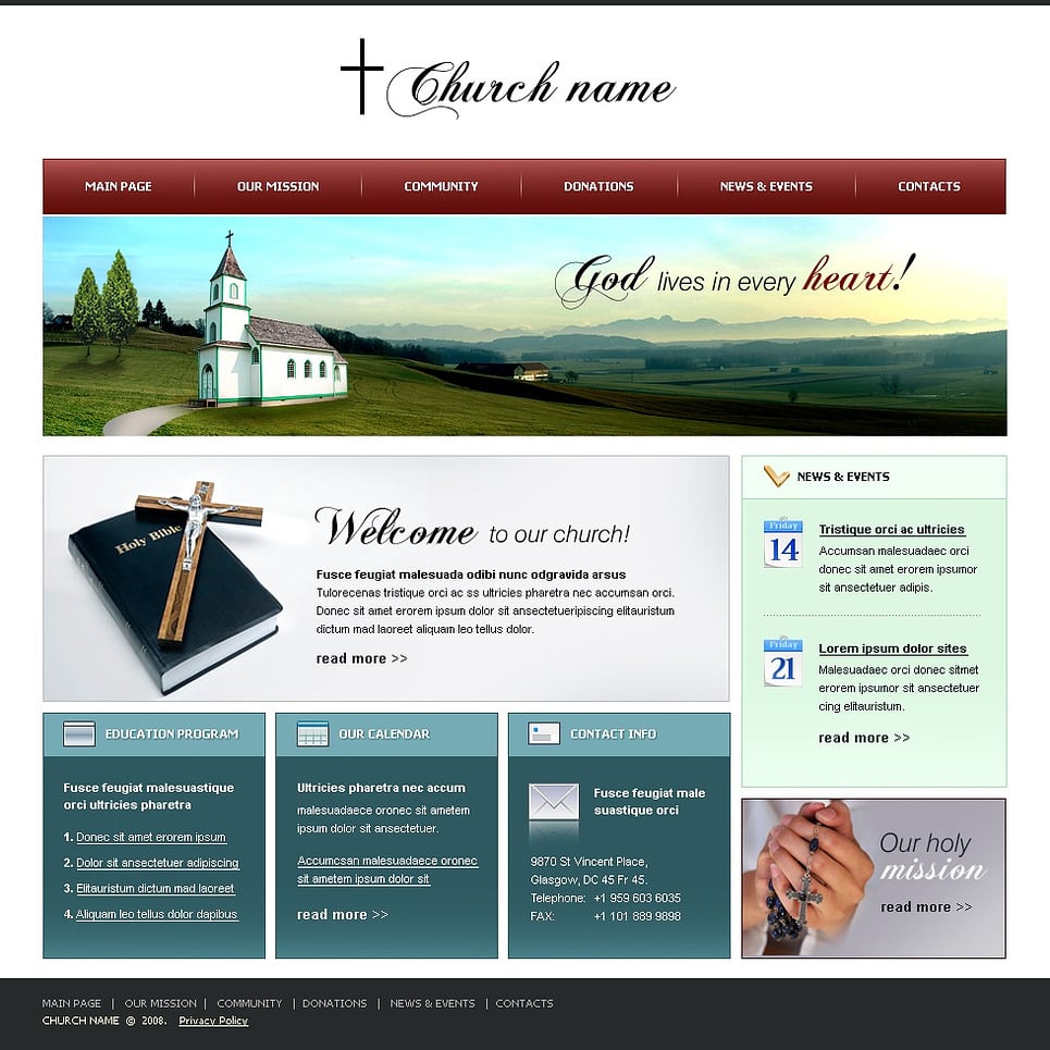 Christian Website Template Web Design Templates, Website Templates