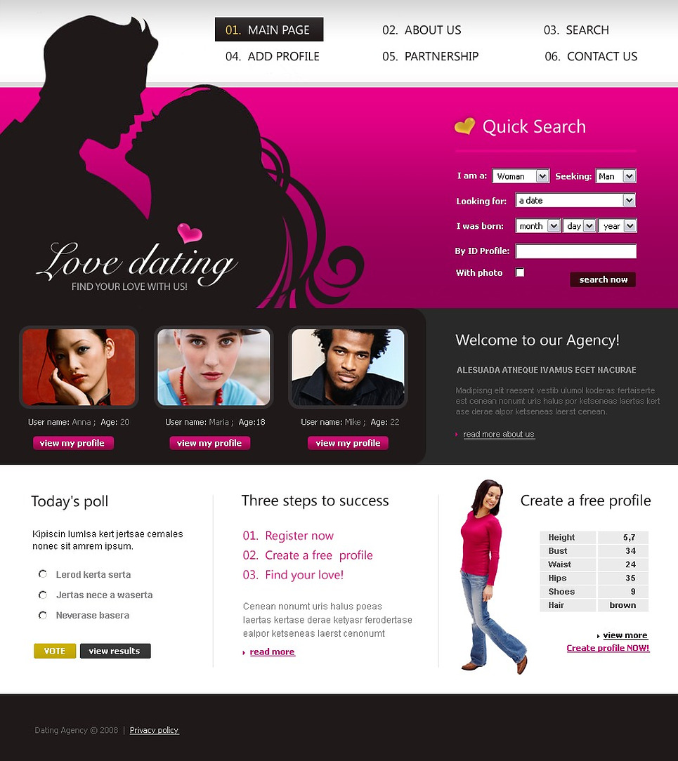 Dating Site Template Free Download
