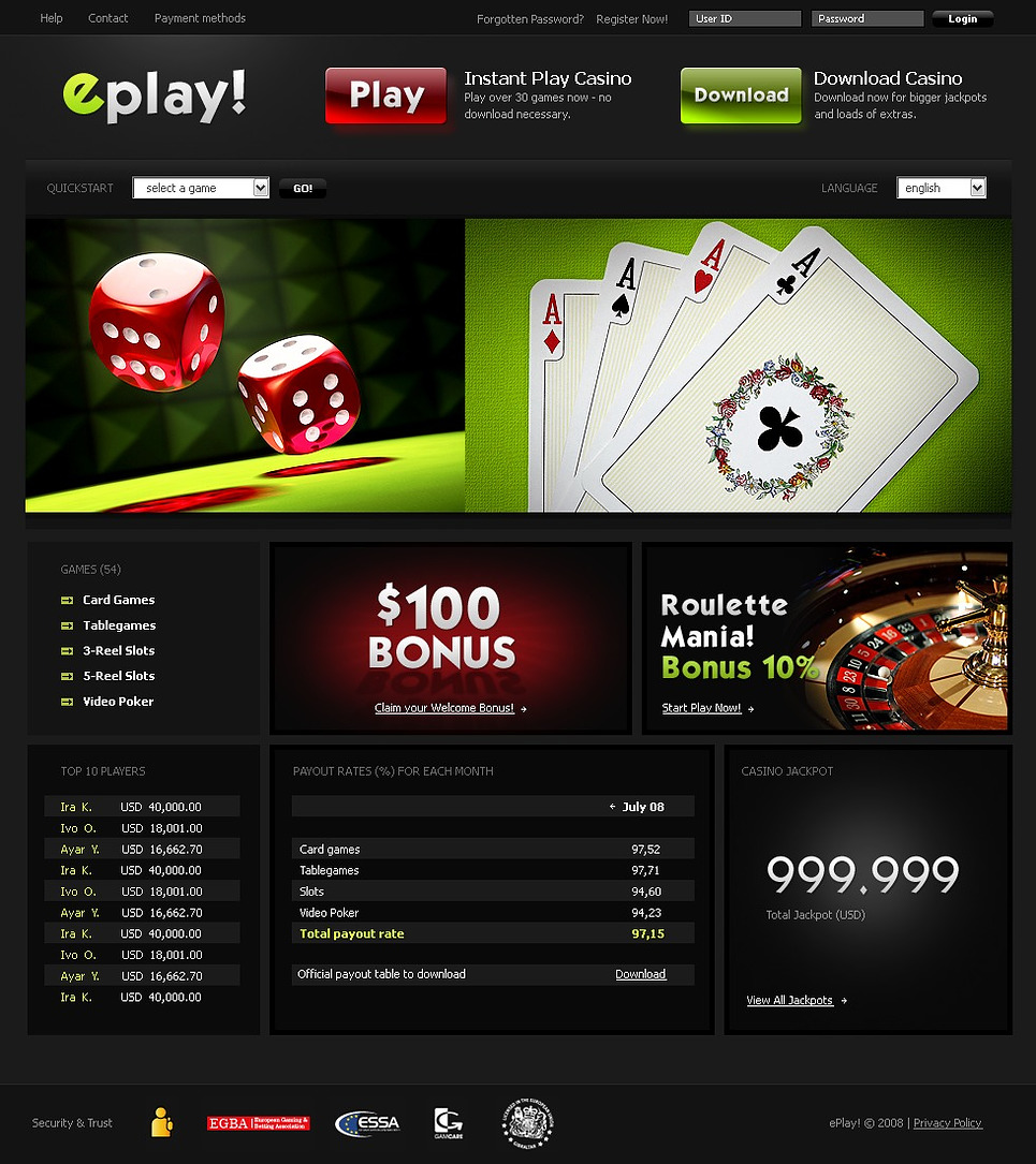 Online Casino Website Template 21023