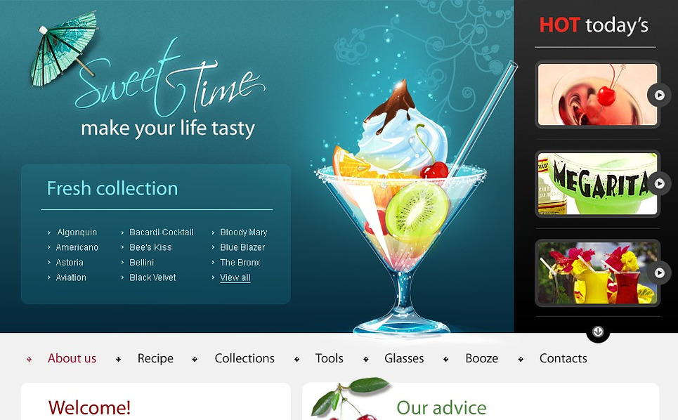 Cocktail Bar Website Template #21109