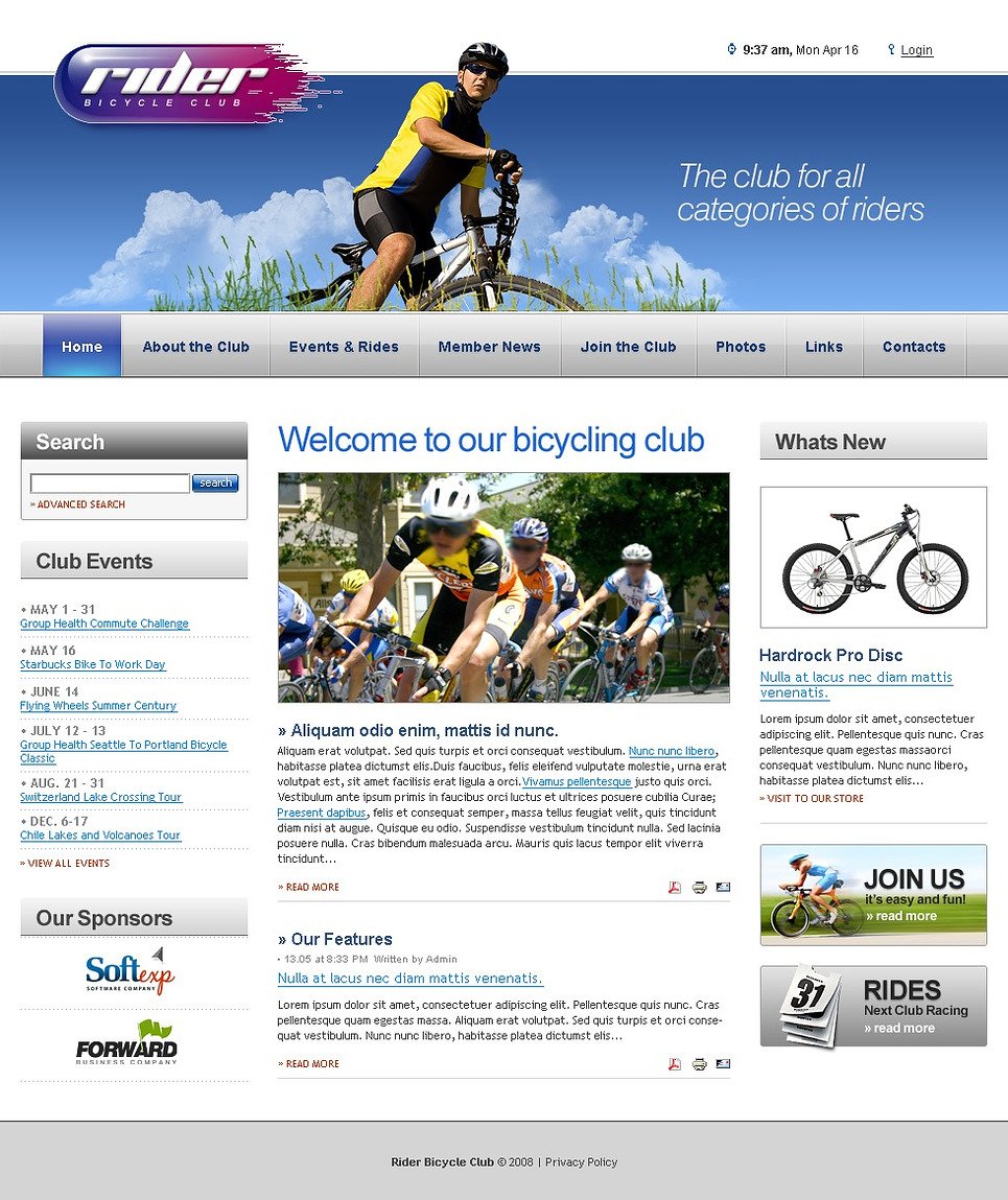 Cycling Website Templates