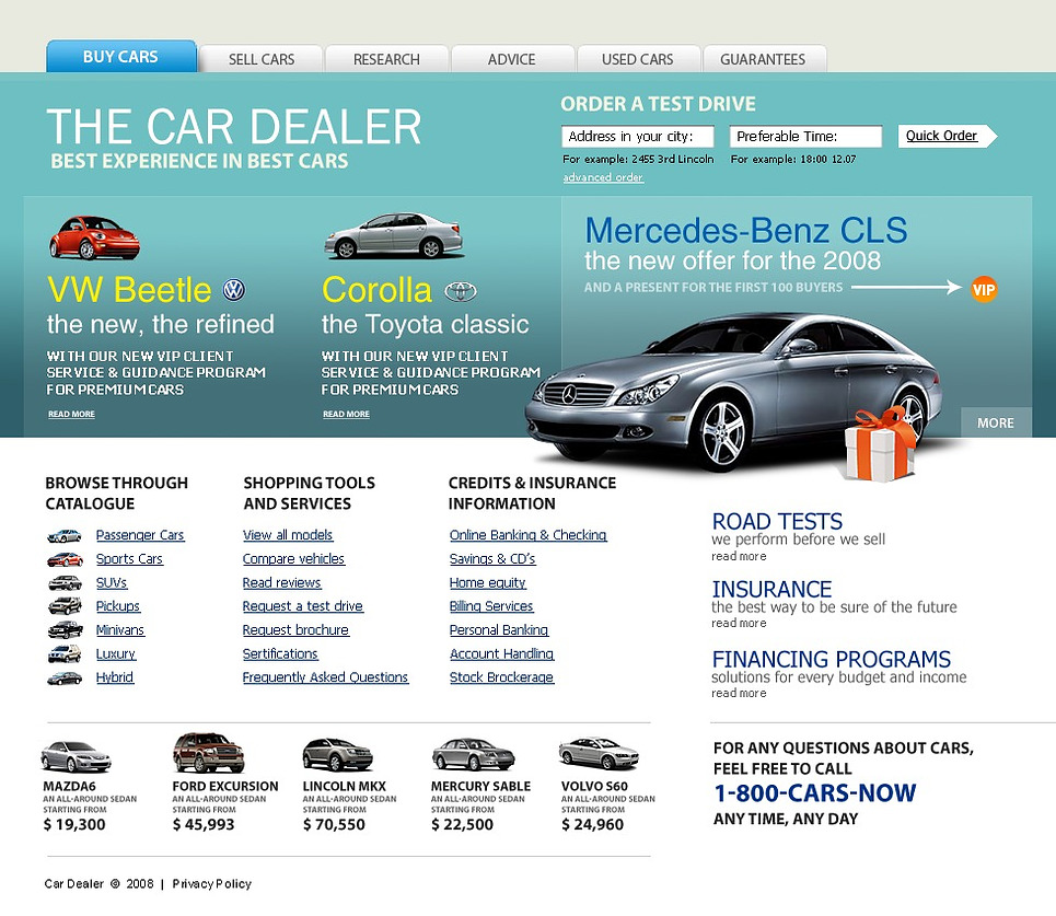 Car Dealer Website Template #21260