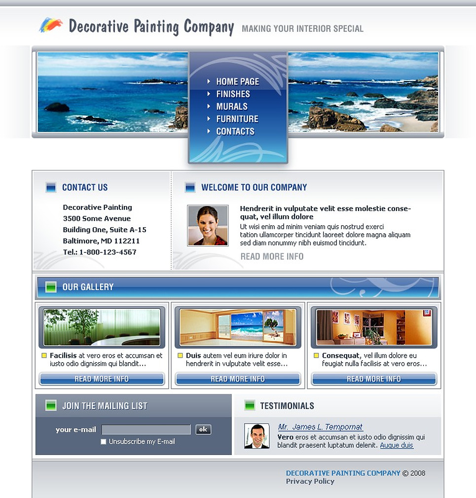 Painting Company Website Template Web Design Templates Website Templates Download Painting Painting Company Website Templates Free