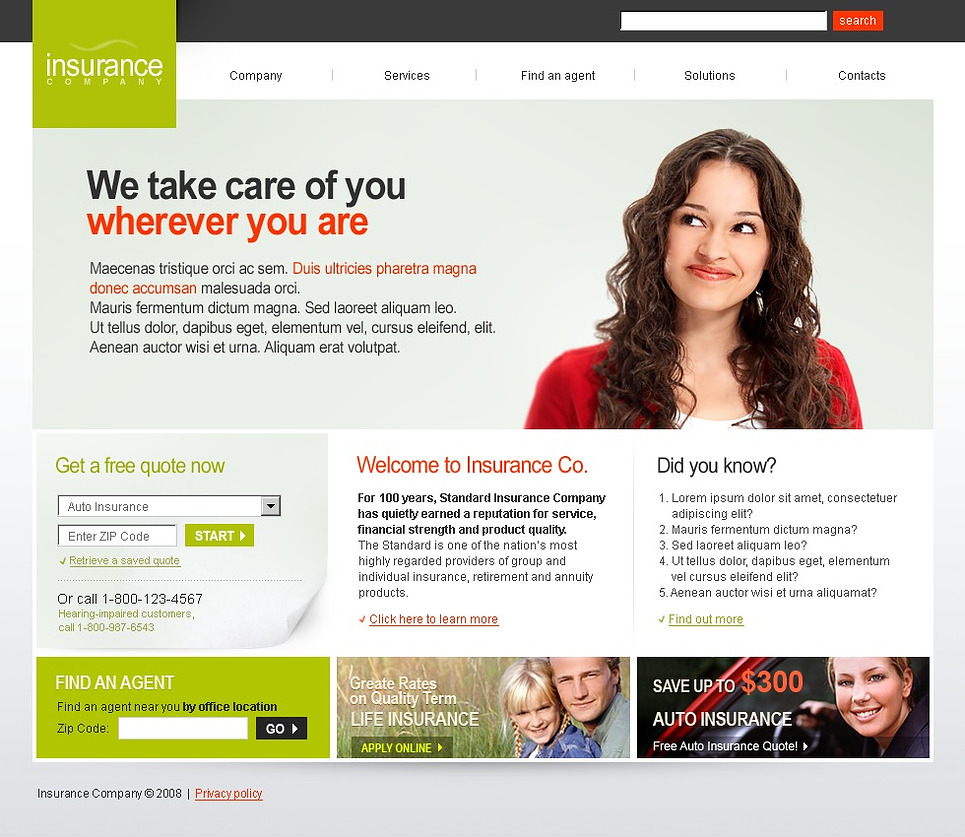 Free Insurance Agency Website Templates