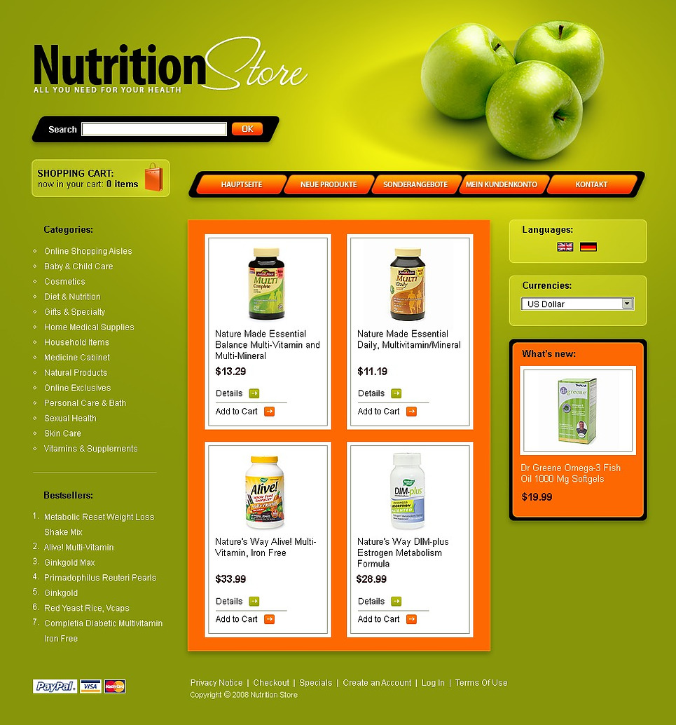 Nutrition Store Cre Loaded Template Web Design Templates Website Templates Download Nutrition Website Templates