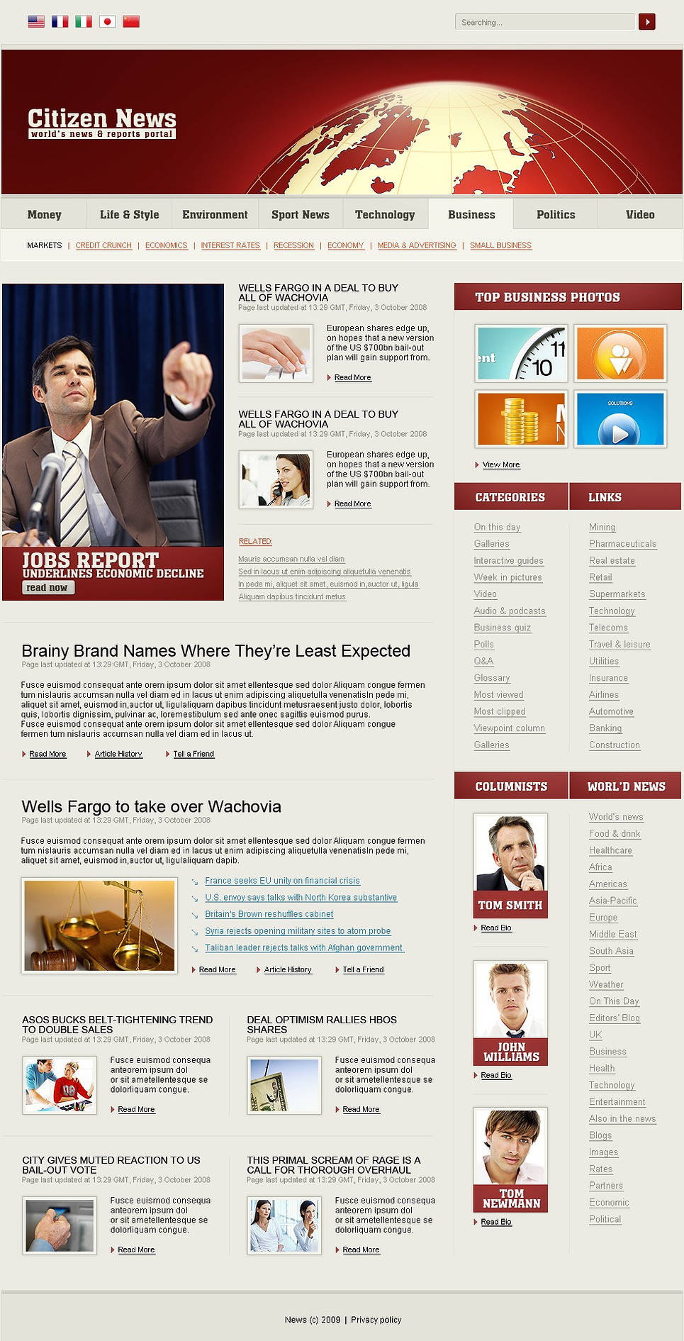news portal website template 21989 newspaper template website