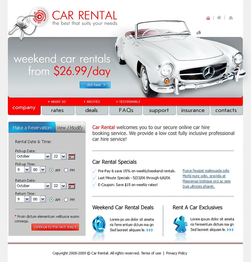 Free Car Selling Web Template