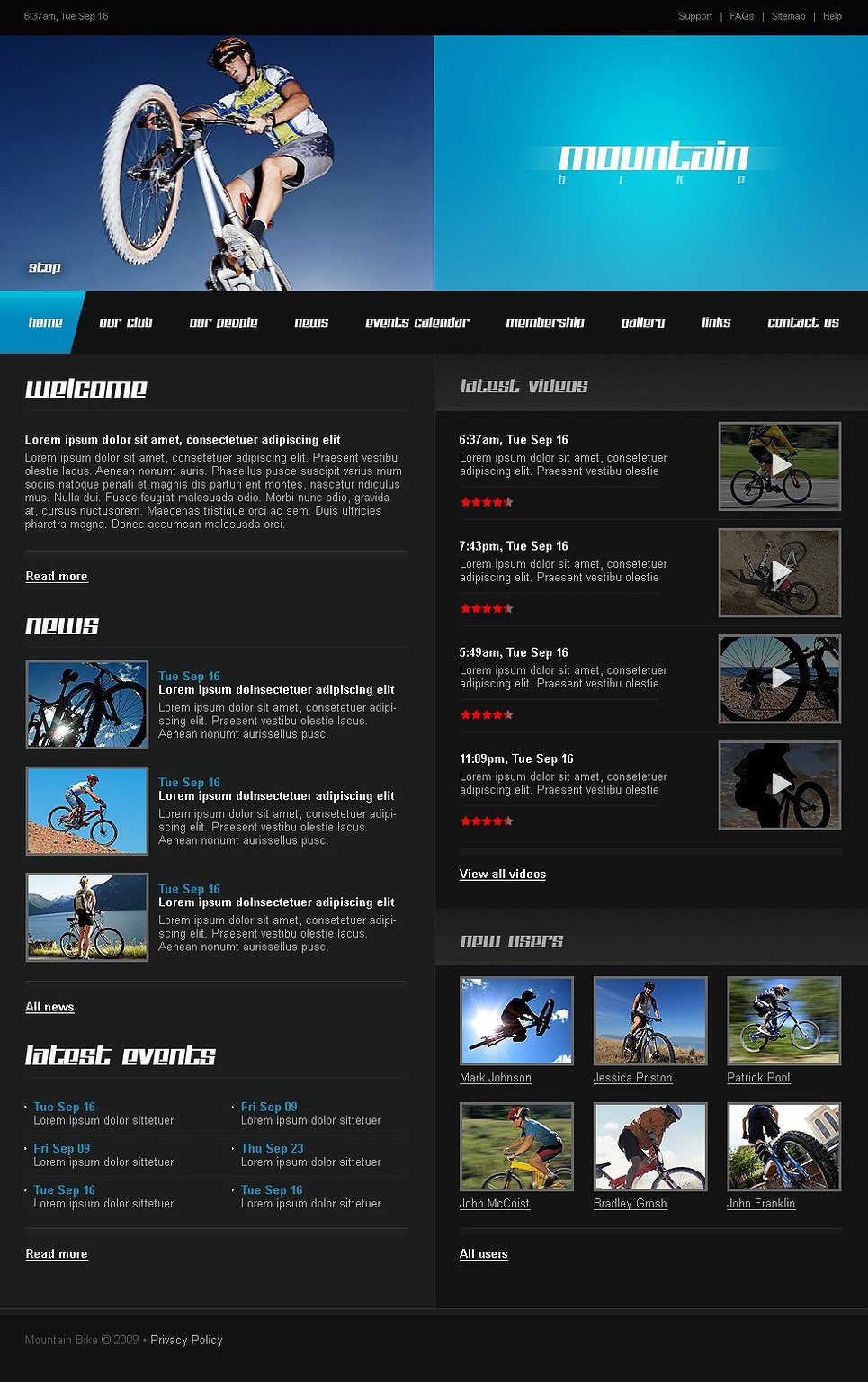 Cycling Website Templates