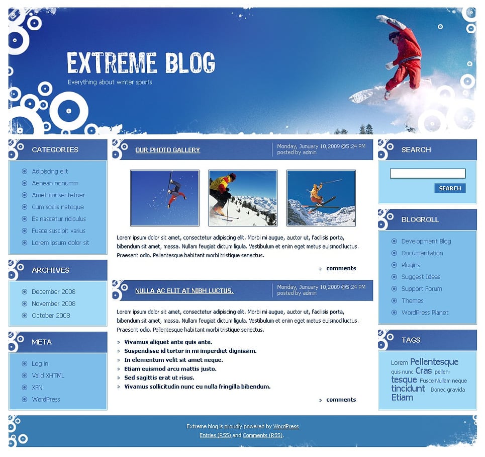Extreme Sports Website Template