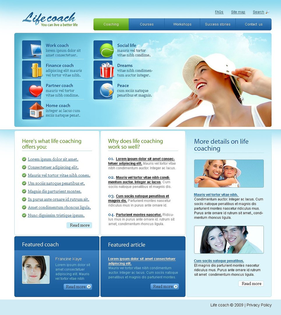 Life Coach Website Template 22982