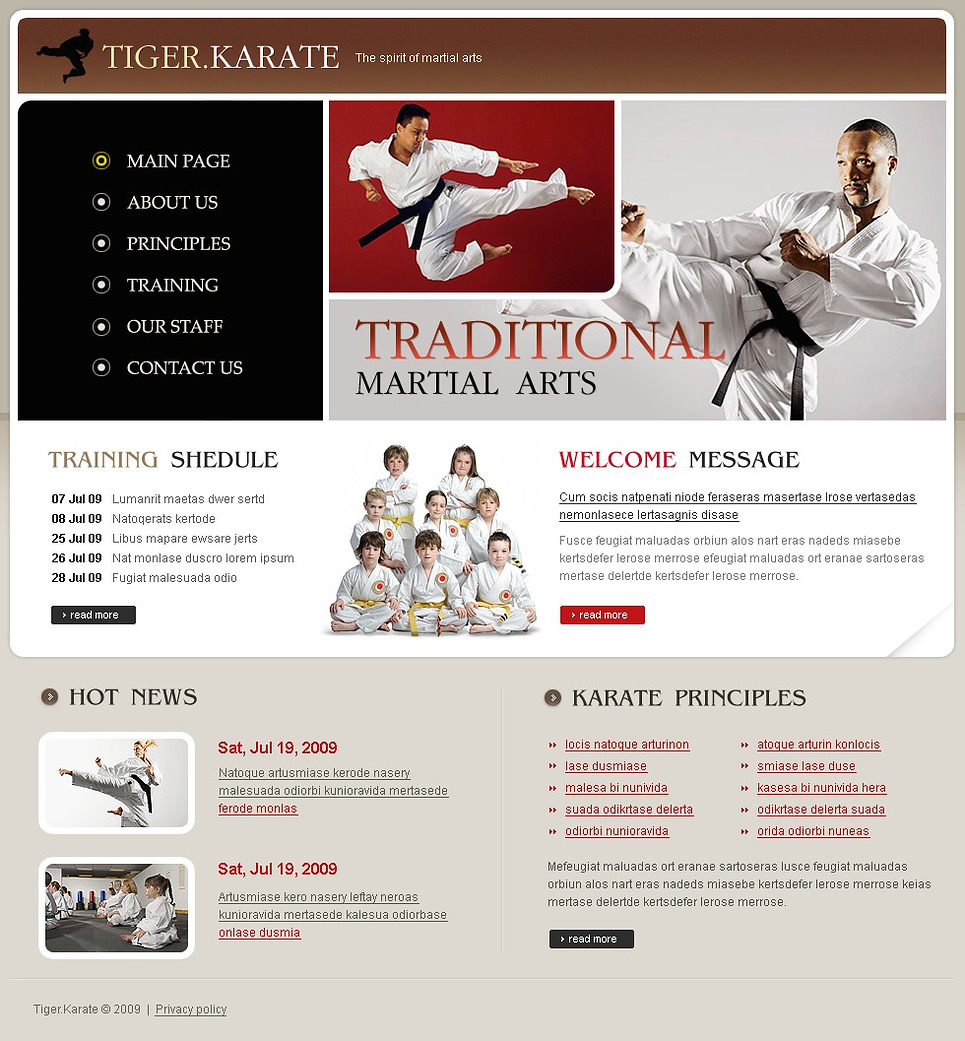 Martial Arts Website Template #23212