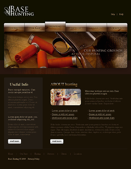 Hunting Website Template #23439