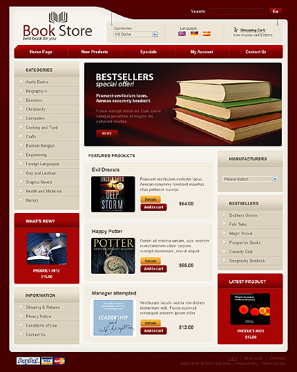 books website template